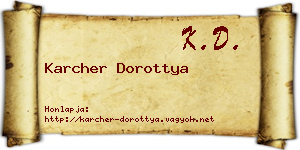 Karcher Dorottya névjegykártya